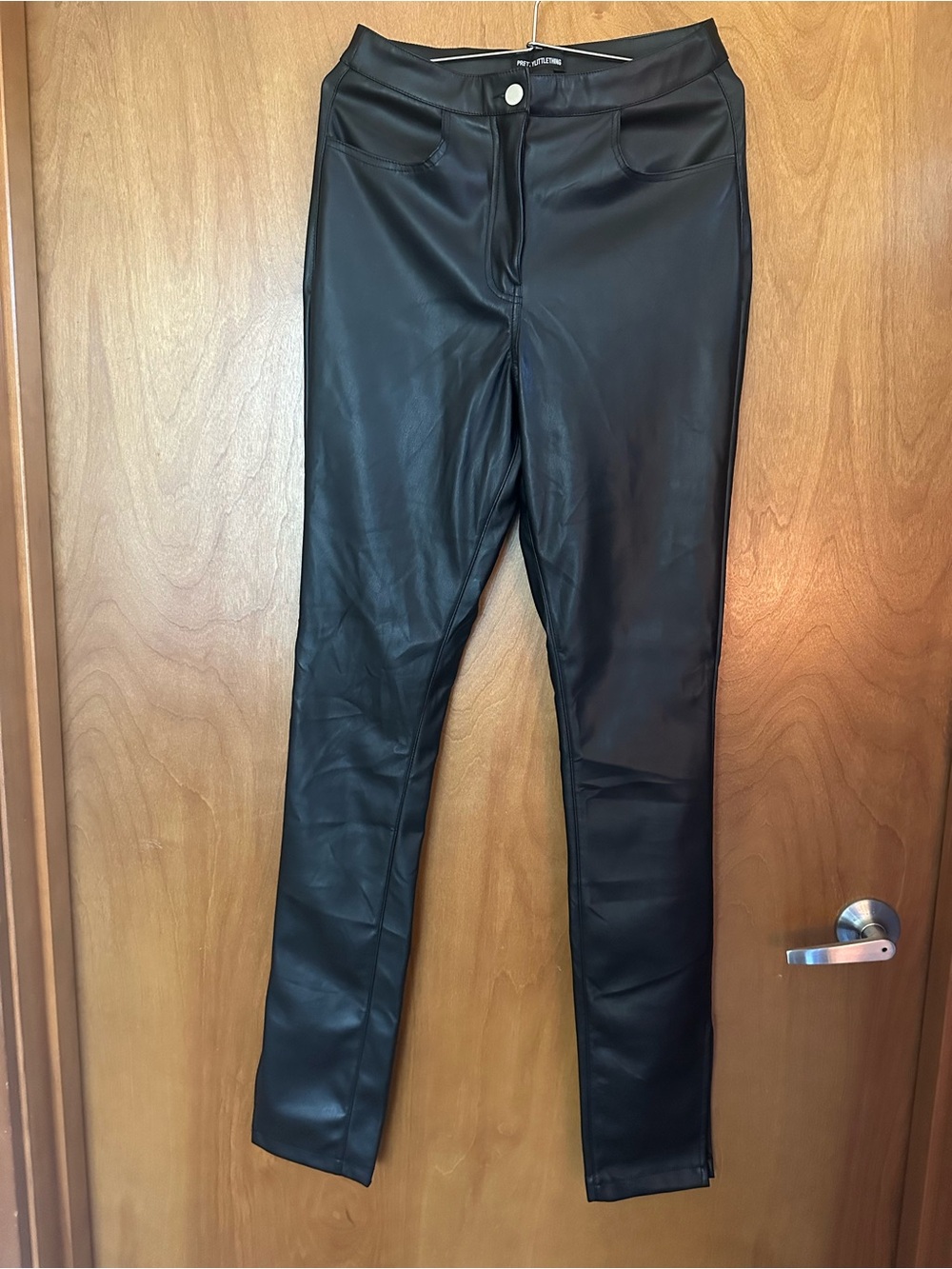 PrettyLittleThing Black Faux Leather Skinny Pants